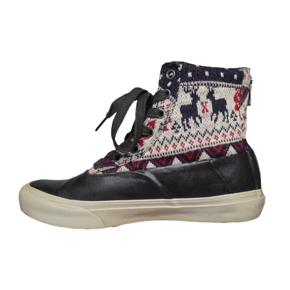 Vans‎ Women's 6.5 Rare Hi Tops Knitted Sweater back zip duck rubber sneakers